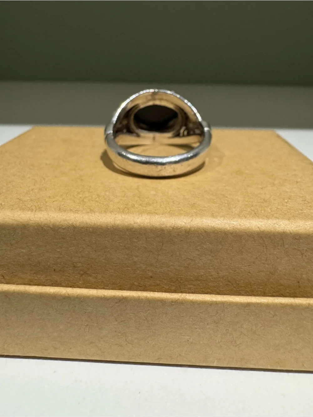 Vintage Balinese Black Onyx Cabochon Sterling Silver Ring